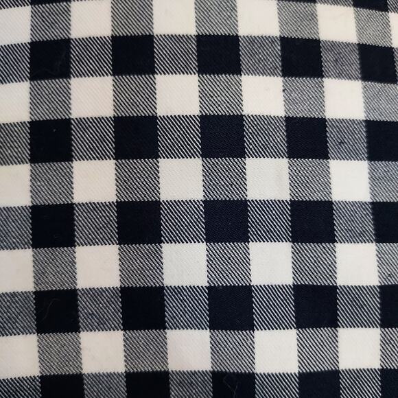 Victoria Beckham Navy White Check Blouse w/Peplum Size L - Picture 9 of 16